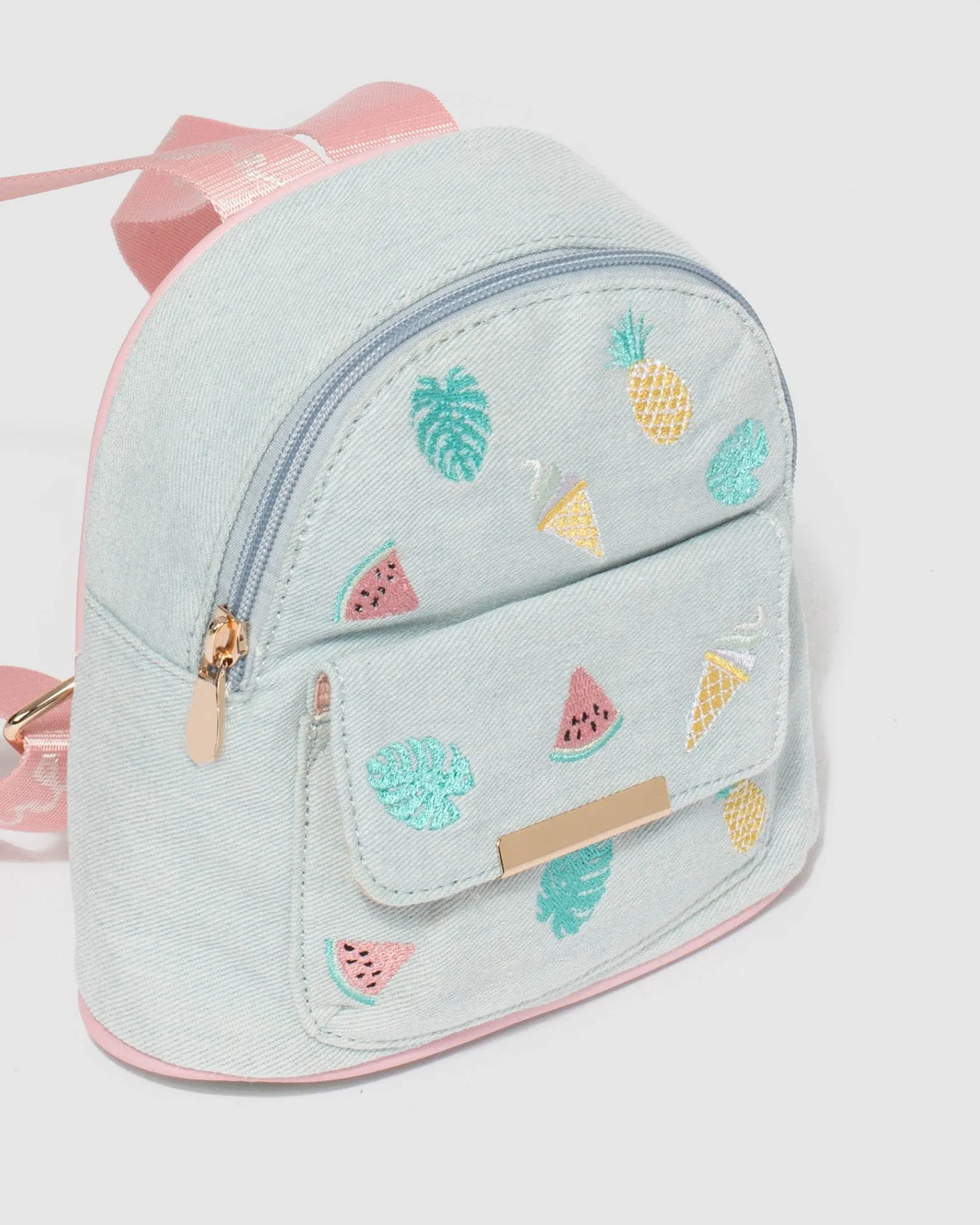 Denim Kids Embroidered Backpack