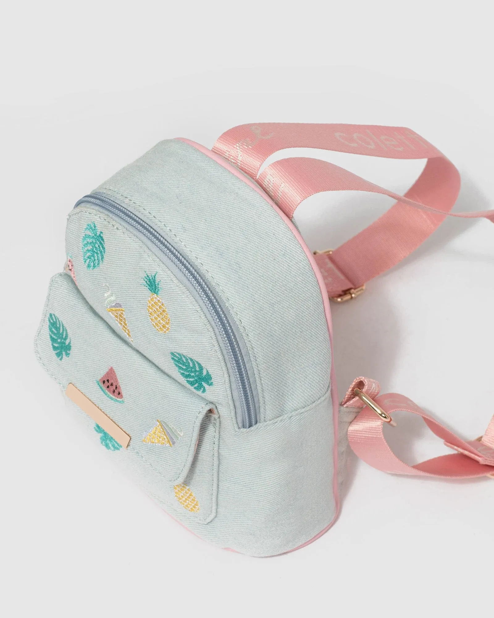 Denim Kids Embroidered Backpack