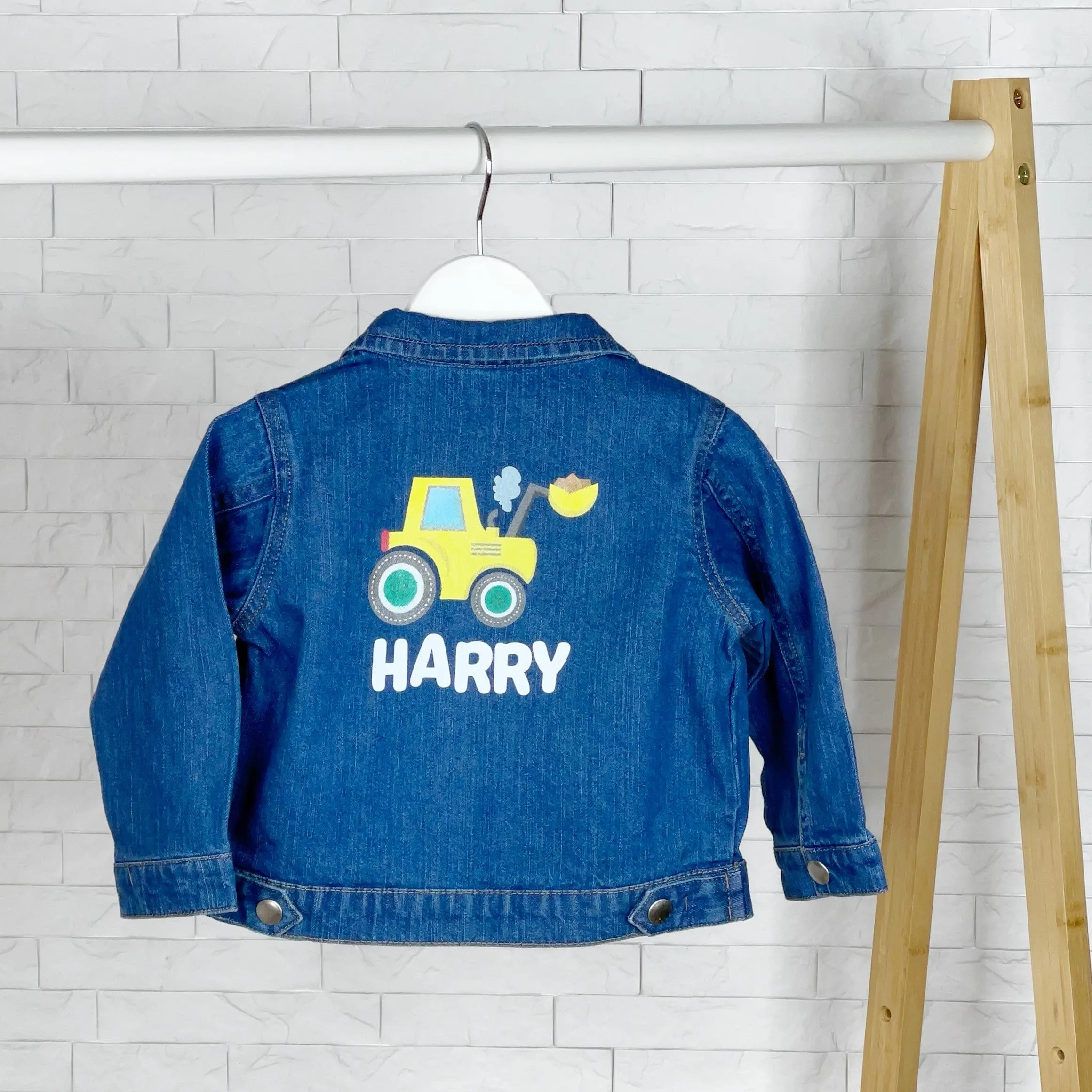 Digger Personalised Baby/Kids Denim Jacket