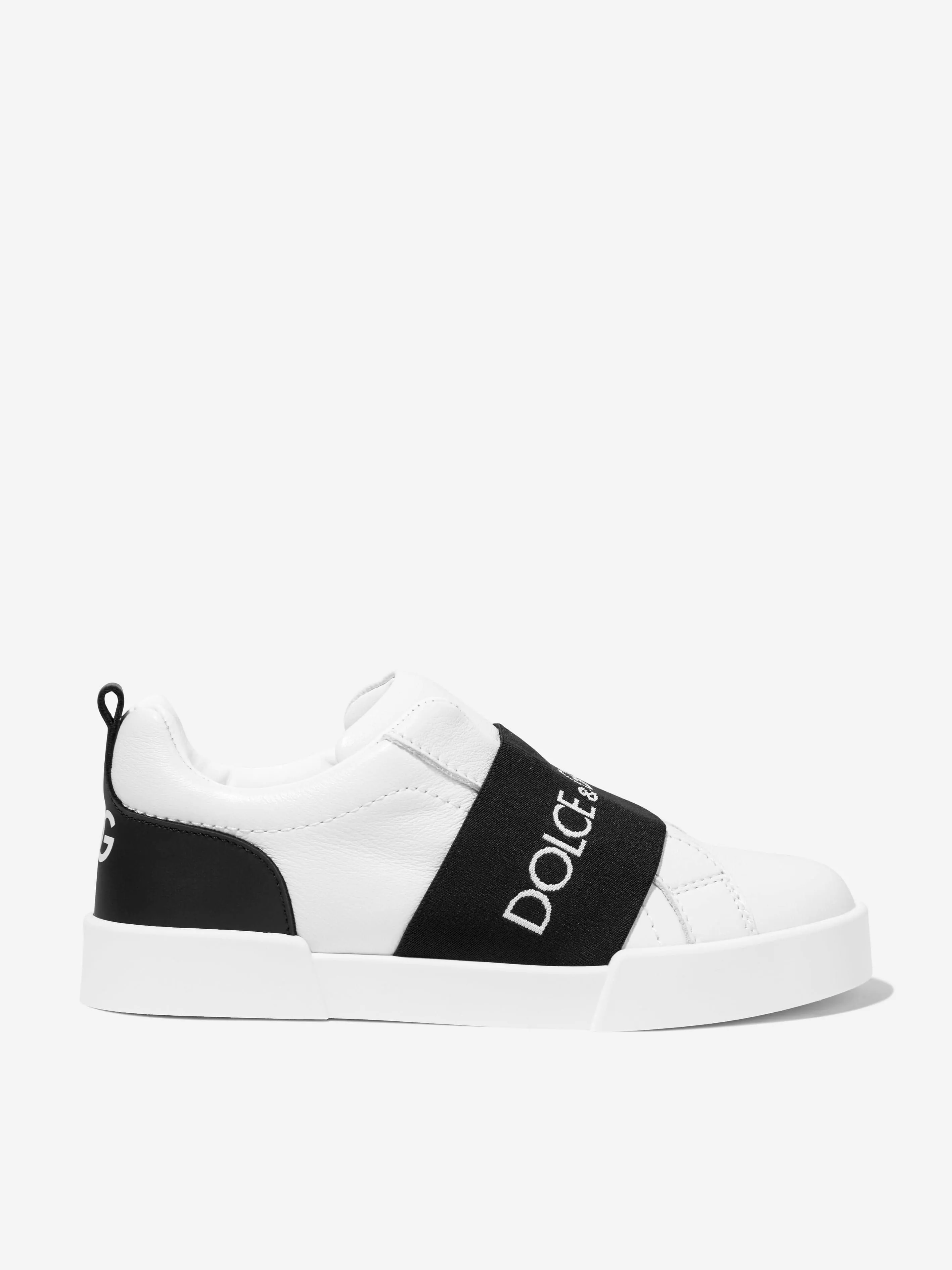 Dolce & Gabbana Kids - Kids Leather Slip On Trainers in White | Childsplay Clothing