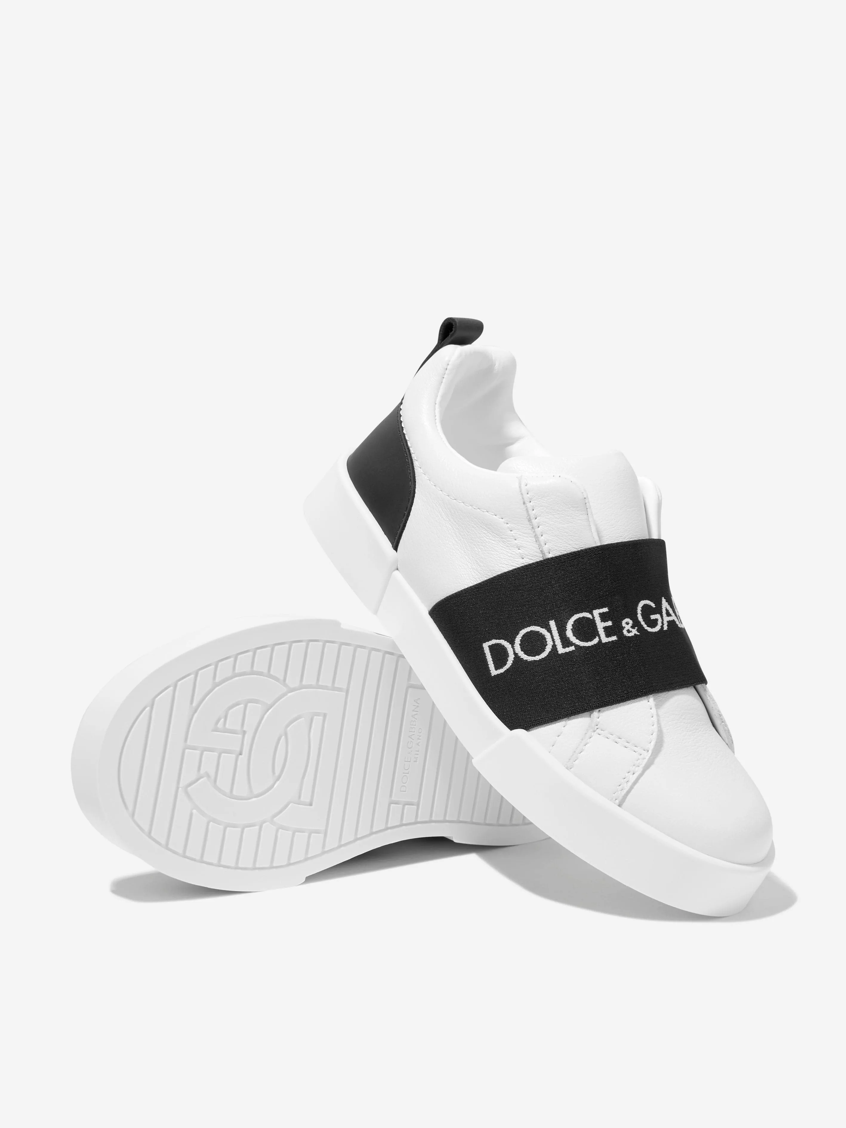 Dolce & Gabbana Kids - Kids Leather Slip On Trainers in White | Childsplay Clothing