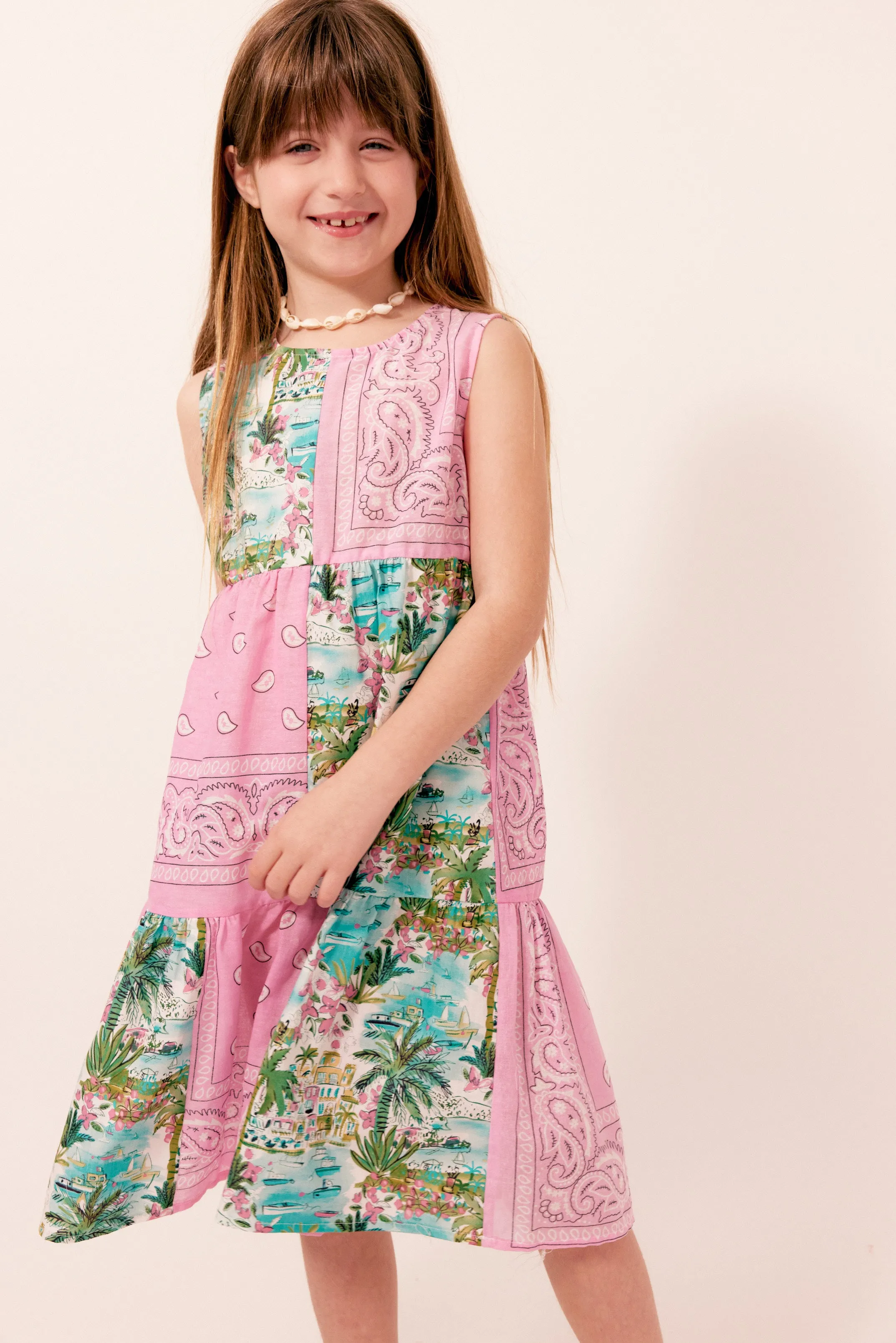 Dress Kids Hawai Pink Bandana