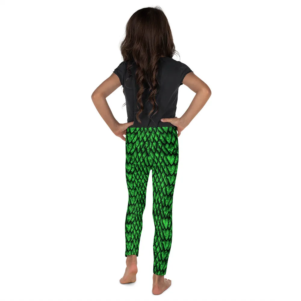 Emerald Dragon Scale Kids' Leggings