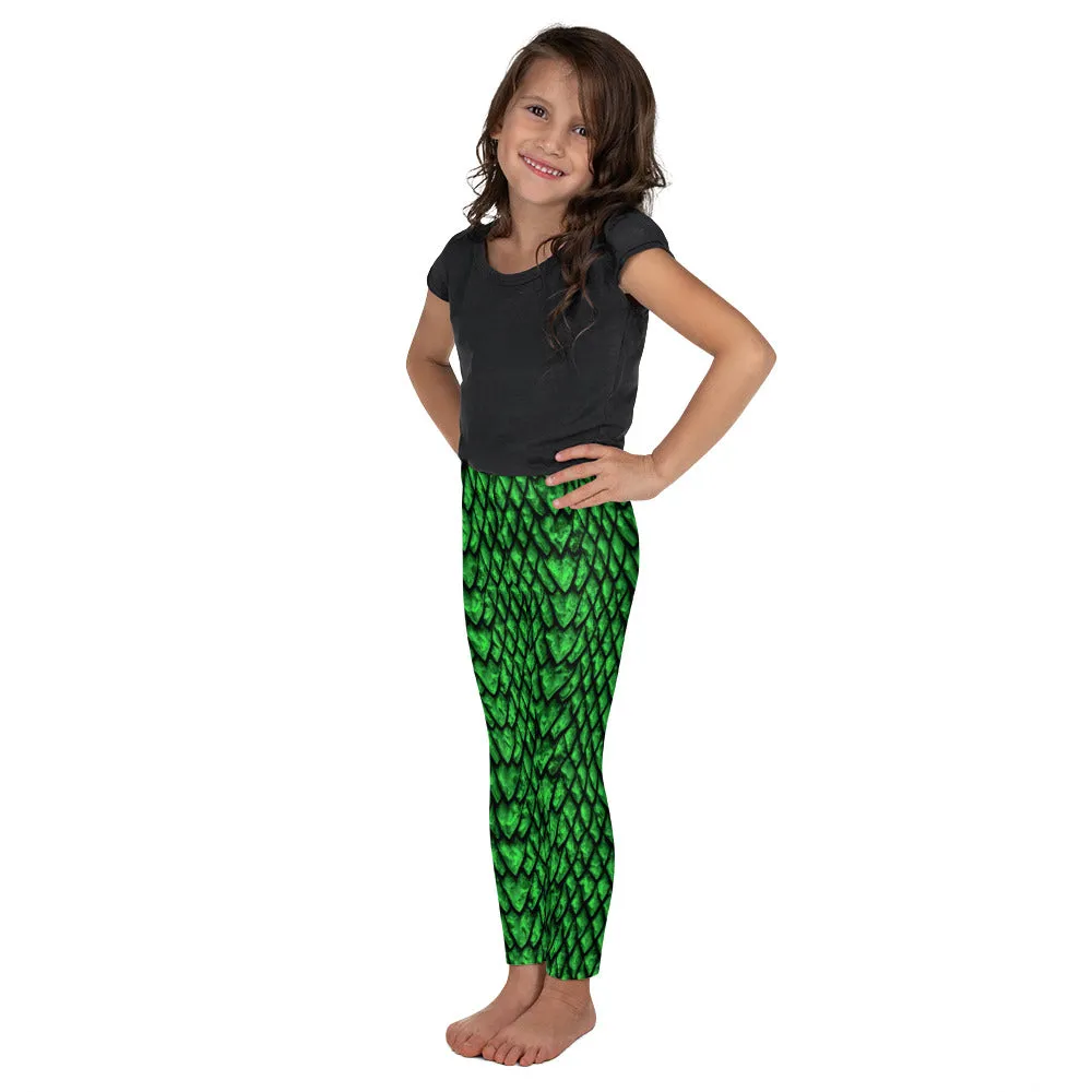 Emerald Dragon Scale Kids' Leggings