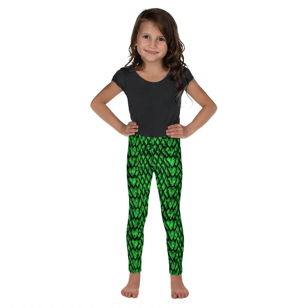 Emerald Dragon Scale Kids' Leggings