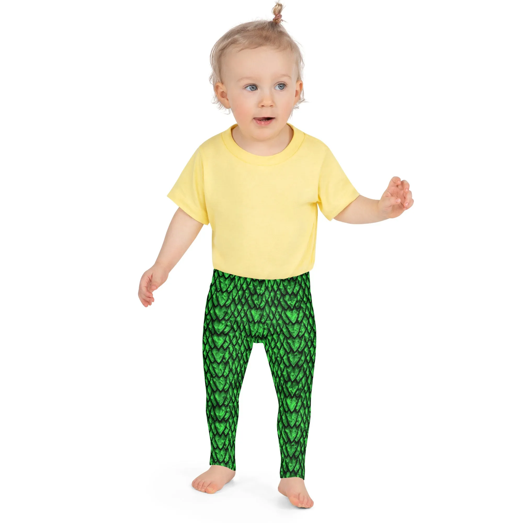 Emerald Dragon Scale Kids' Leggings