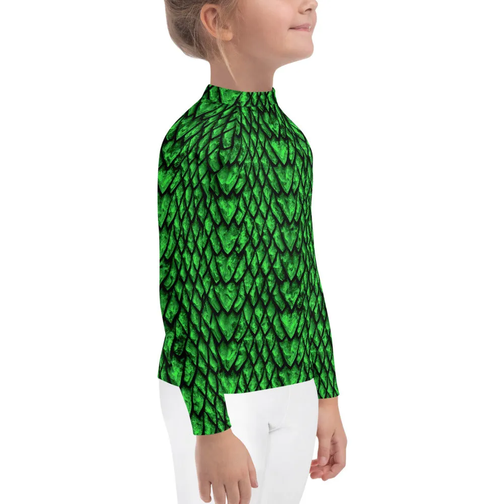 Emerald Dragon Scale Kids' Rash Guard