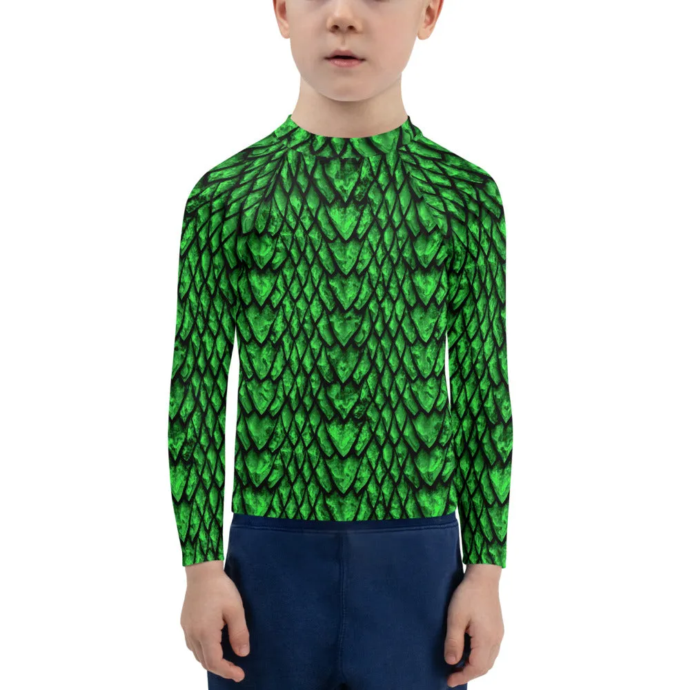 Emerald Dragon Scale Kids' Rash Guard