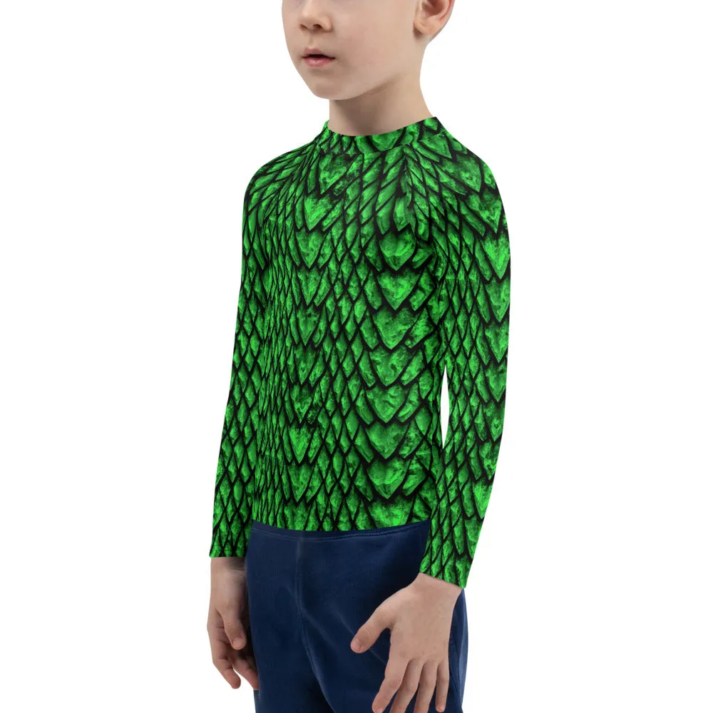 Emerald Dragon Scale Kids' Rash Guard