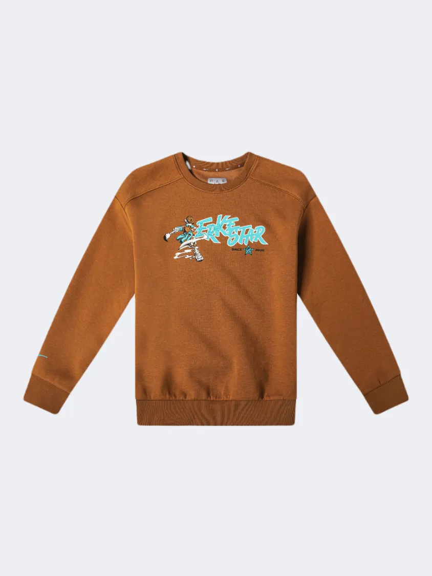 Erke Kids-Boys Training Sweatshirt Saddle Brown