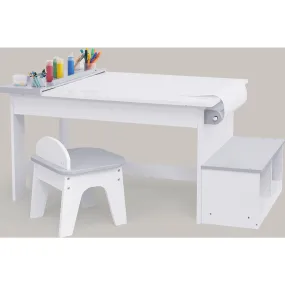 Fantasy Fields by Teamson Kids Fantasy Fields by Teamson Kids - Little Artist Monet Play Art Table Kids Furniture, White/Gray