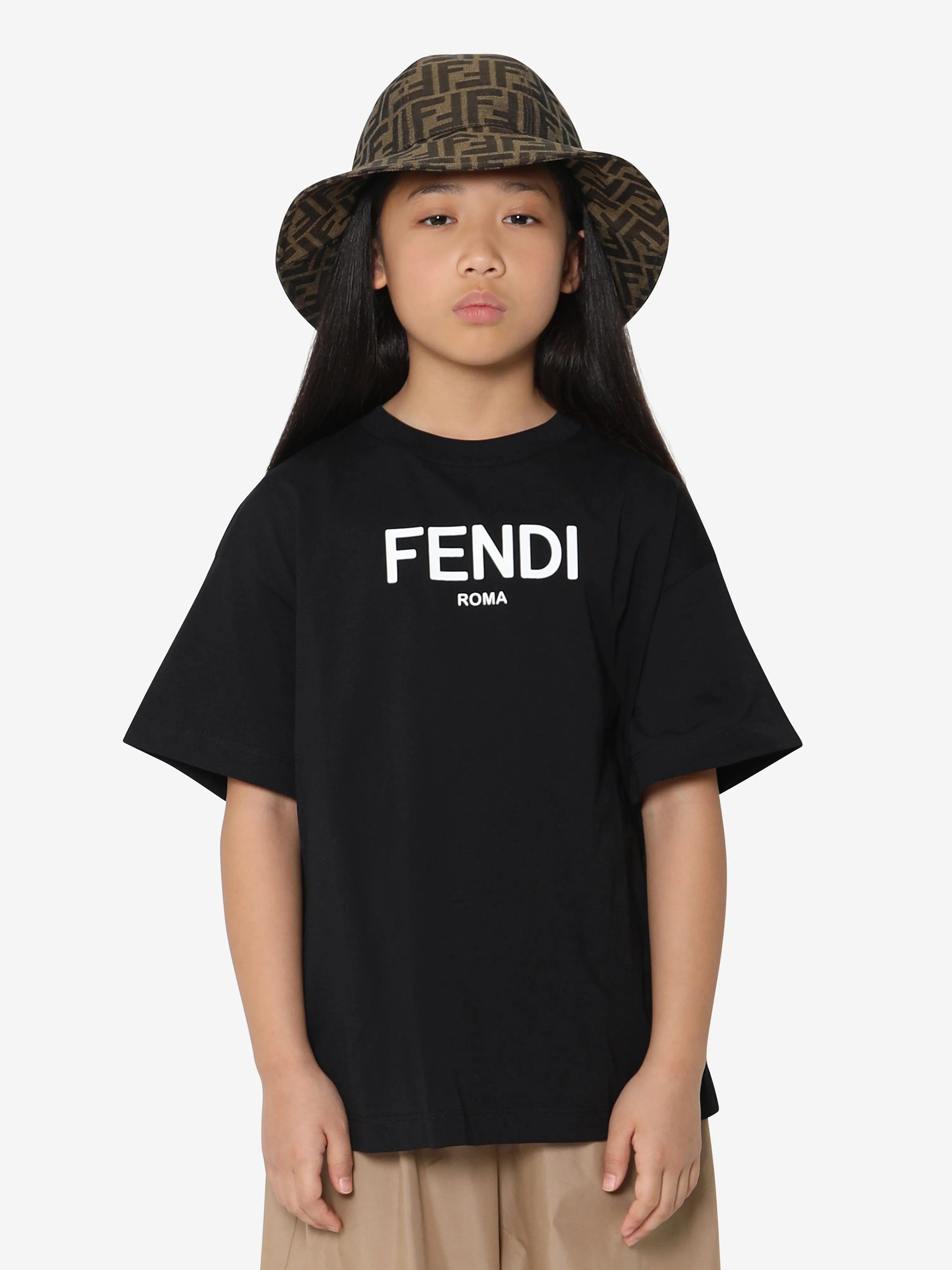 Fendi Kids - Kids Logo T-Shirt in Black | Childsplay Clothing