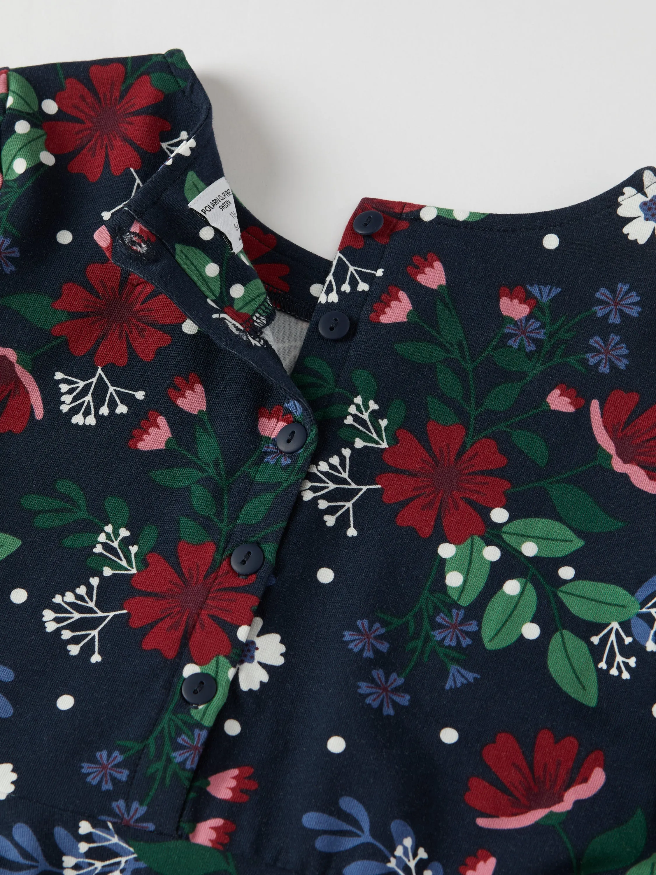 Festive Floral Print Kids Dress