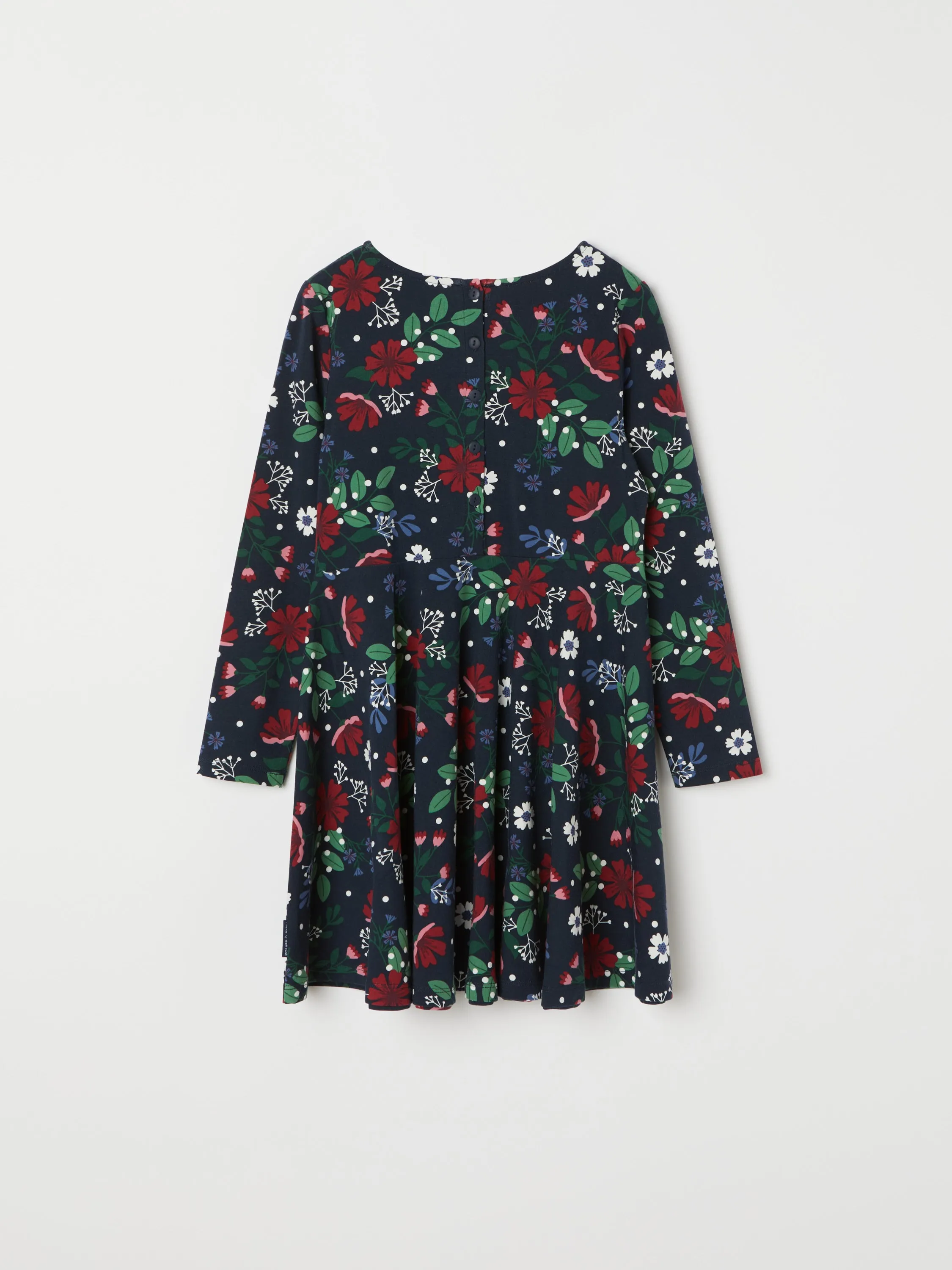 Festive Floral Print Kids Dress