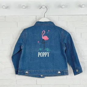 Flamingo Personalised Baby/Kids Denim Jacket