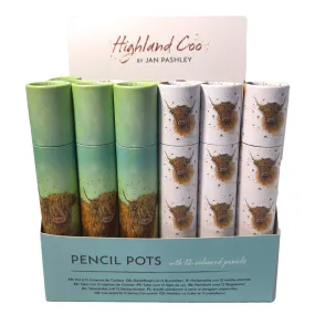 Entertaining Children's Big Pencil Set - Highland Cattle Design