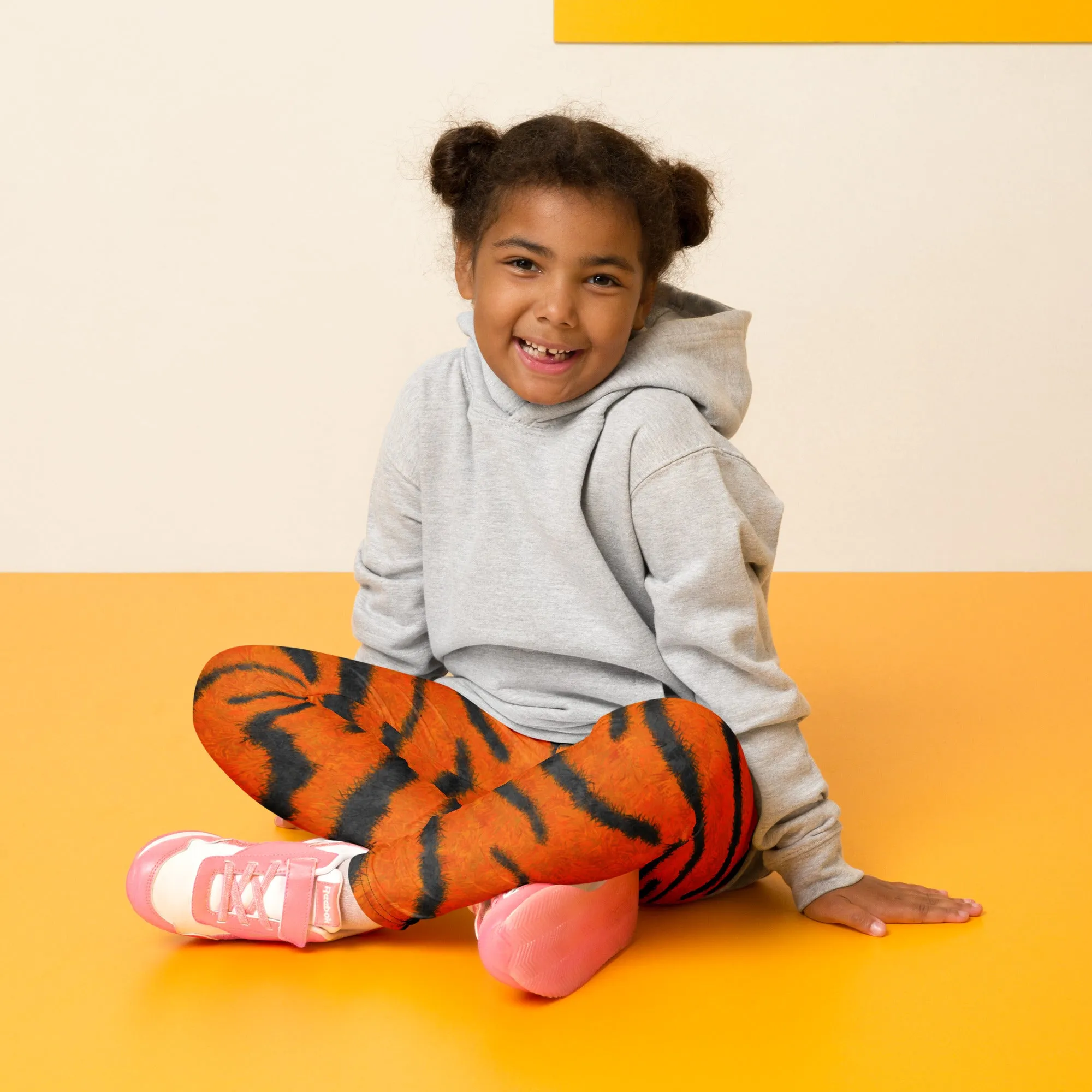 Fuzzy Tiger Stripe Print Kids' Leggings