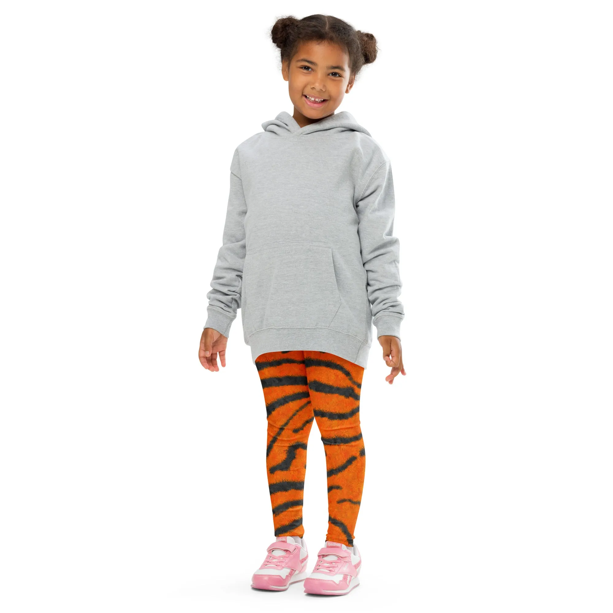 Fuzzy Tiger Stripe Print Kids' Leggings