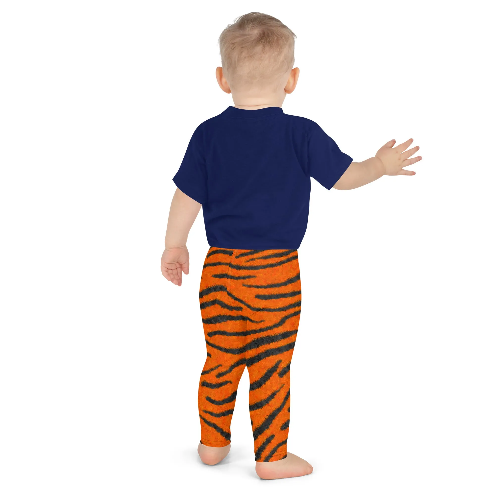 Fuzzy Tiger Stripe Print Kids' Leggings