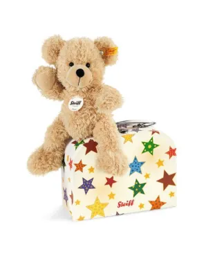 Fynn Beige Steiff Plush Teddy Bear in Stars Suitcase for Kids