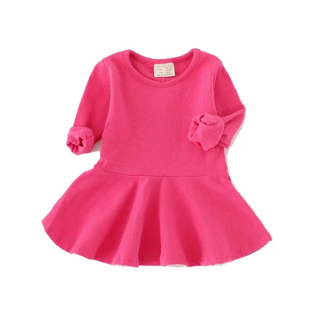 Girls Autumn Princess Dress with Long Petal Sleeves for 1-4 Year Olds