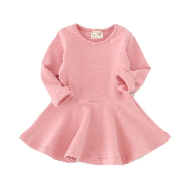 Girls Autumn Princess Dress with Long Petal Sleeves for 1-4 Year Olds