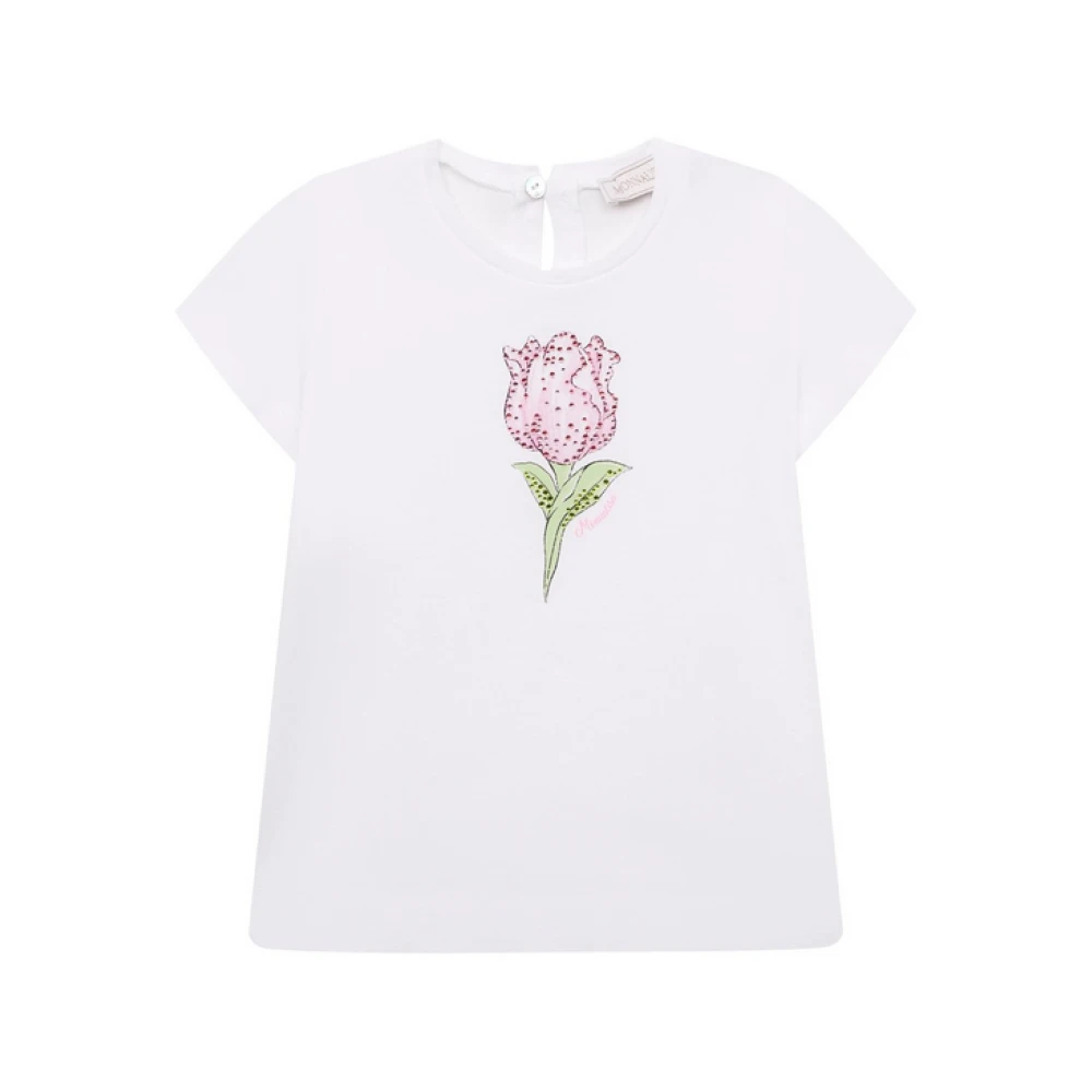 Girls T-shirt with Pink Print and Rhinestones