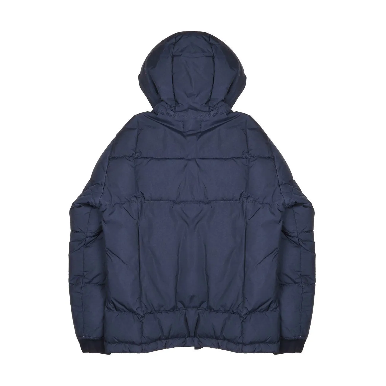 Kids Navy Nylon Hooded Jacket with Zippered Pockets