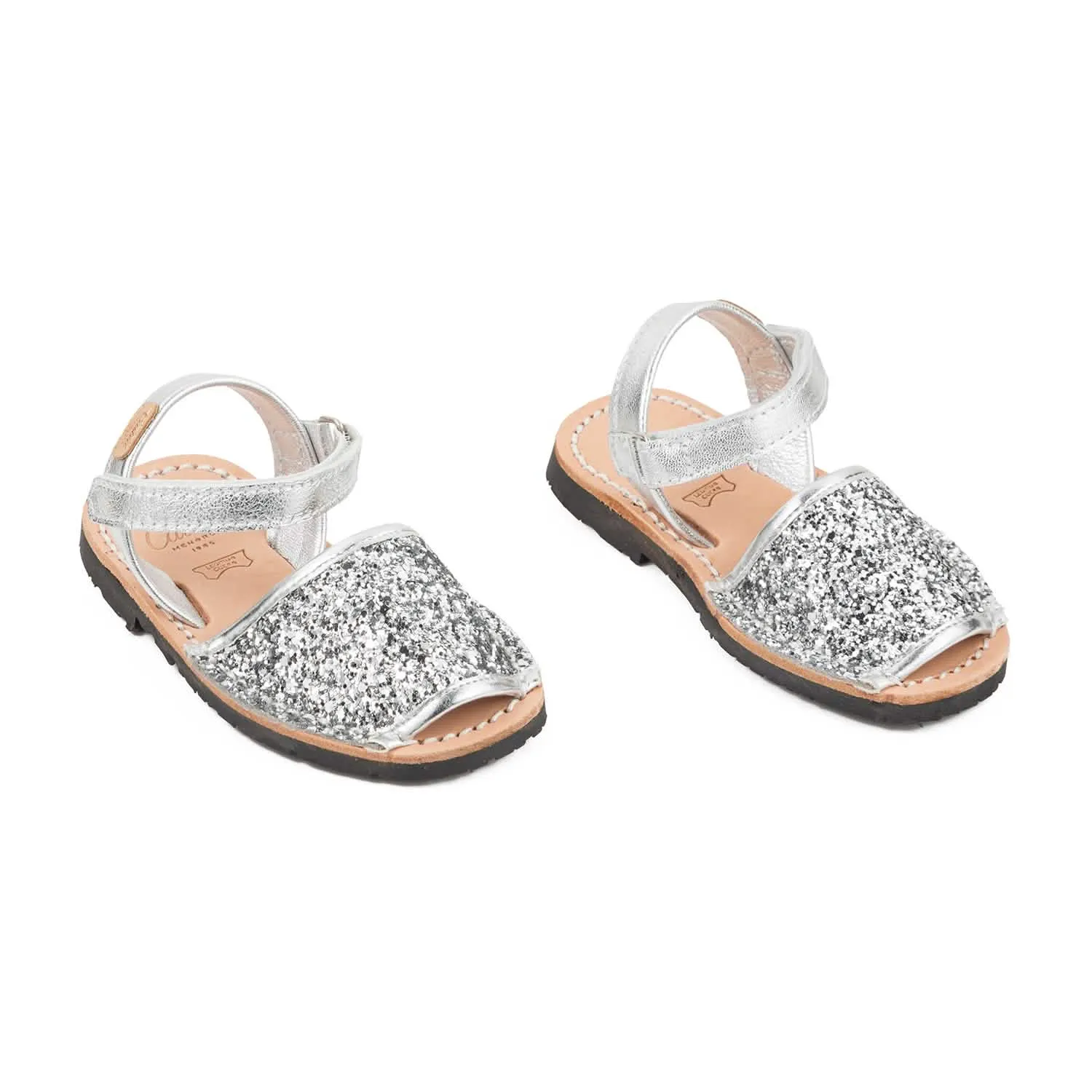 Iker 1002R Glitter Leather Open Toe Kids Sandal