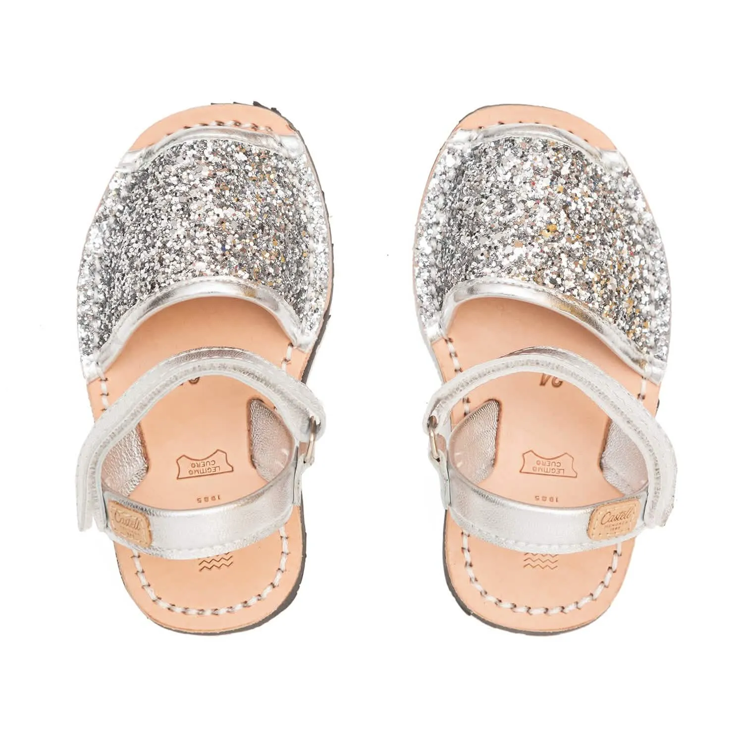 Iker 1002R Glitter Leather Open Toe Kids Sandal