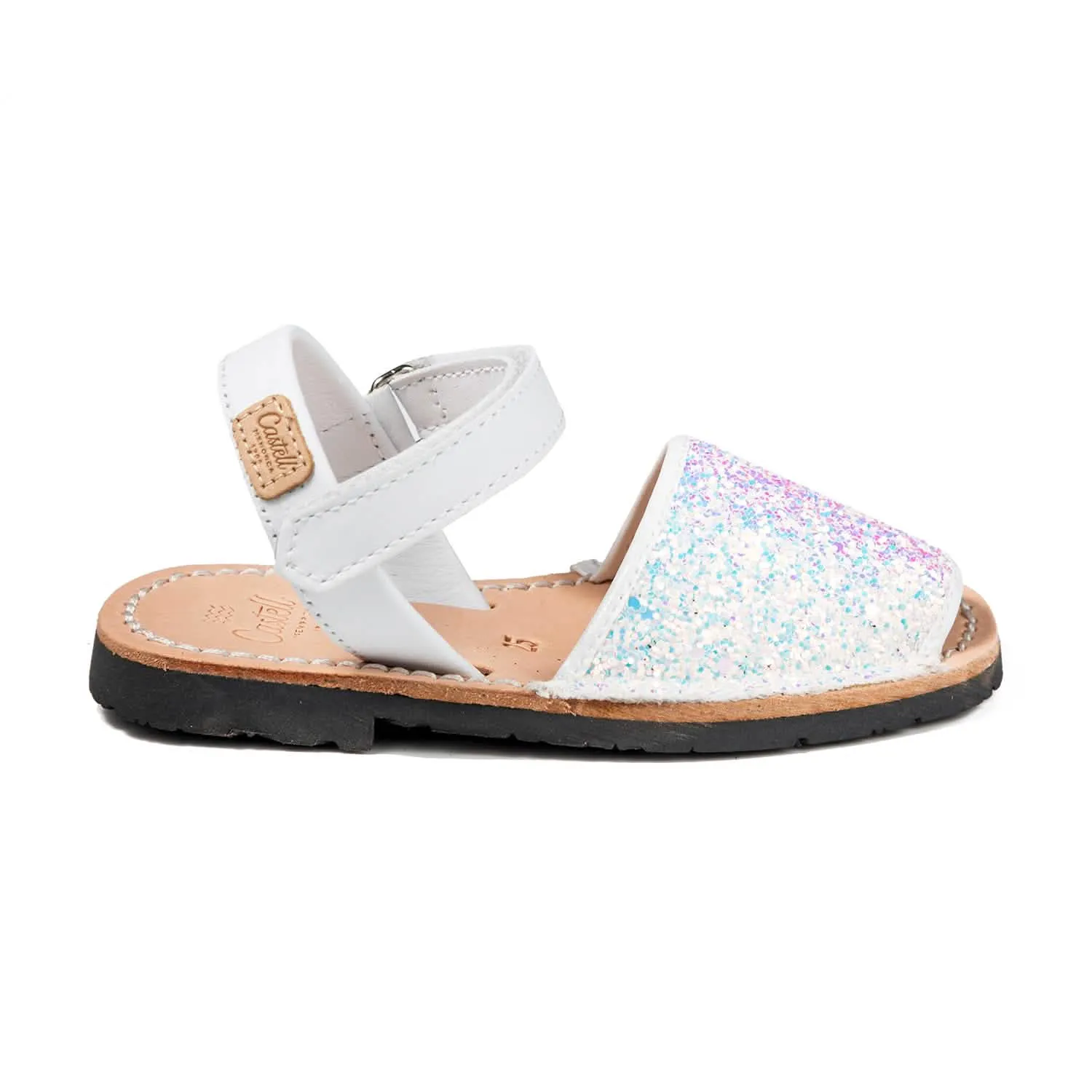 Iker 1002R Glitter Leather Open Toe Kids Sandal