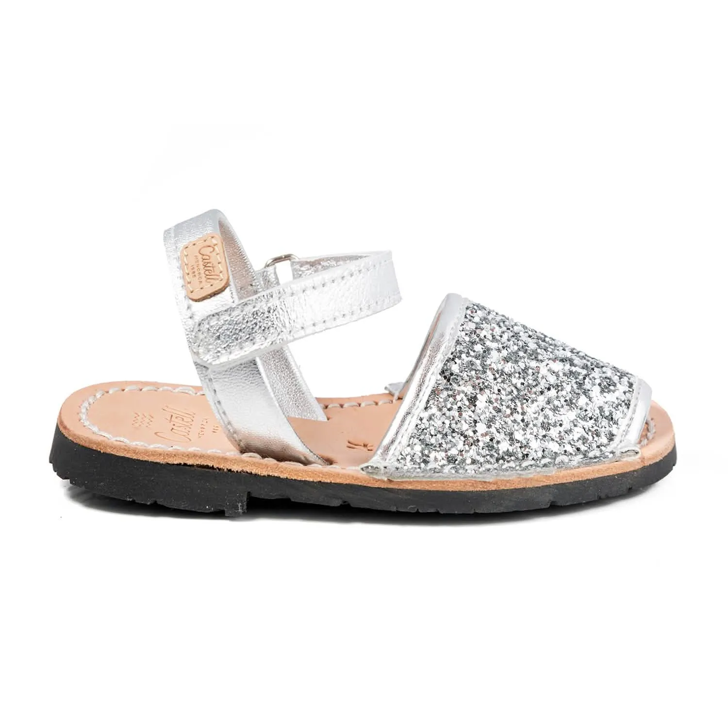 Iker 1002R Glitter Leather Open Toe Kids Sandal