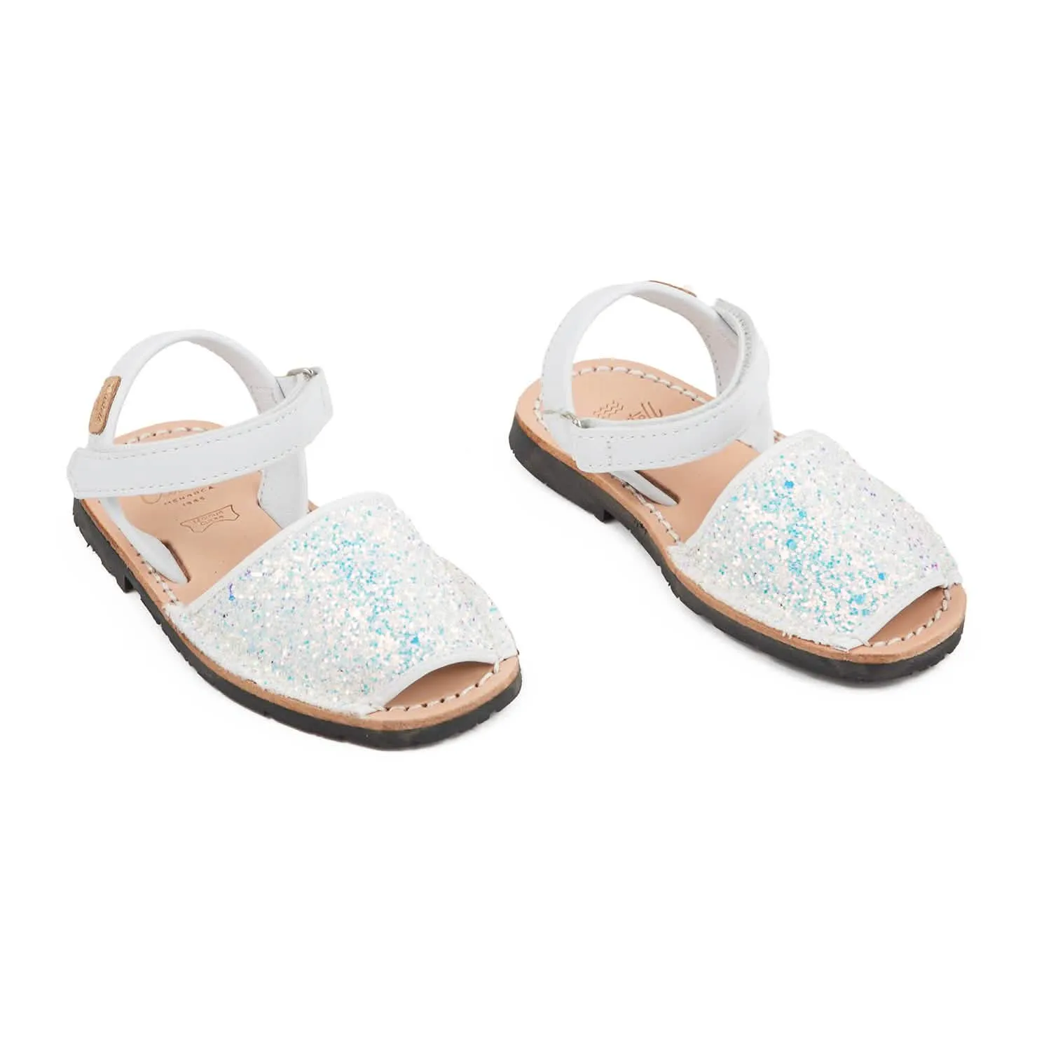 Iker 1002R Glitter Leather Open Toe Kids Sandal