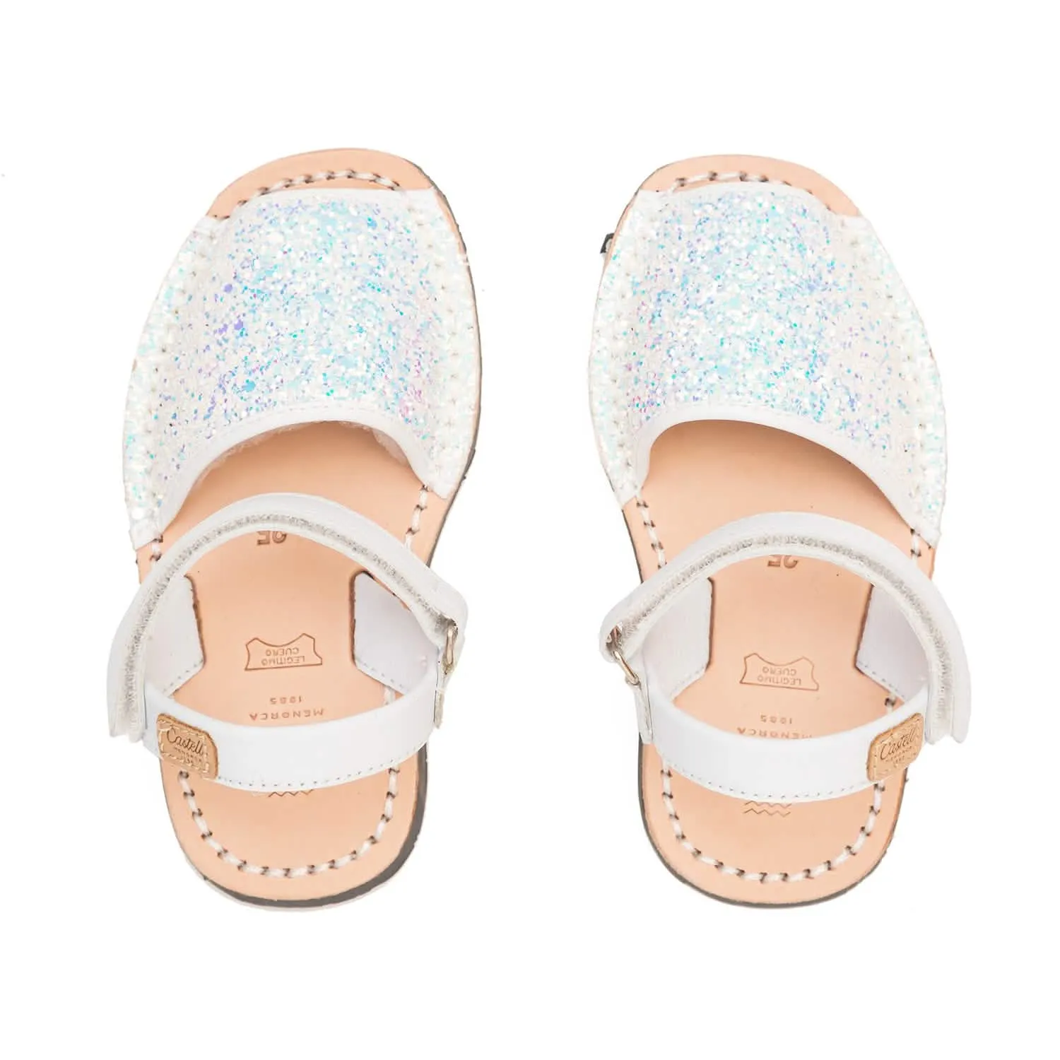 Iker 1002R Glitter Leather Open Toe Kids Sandal