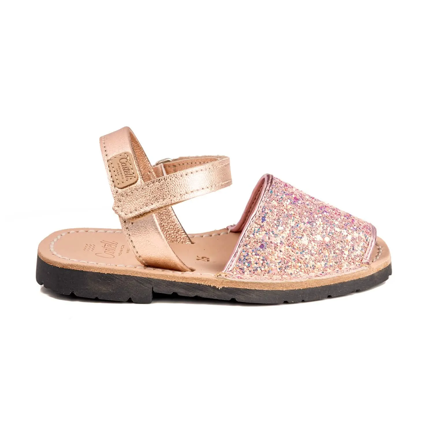 Iker 1002R Glitter Leather Open Toe Kids Sandal