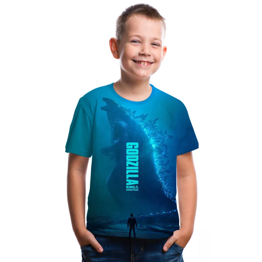 3D Printed Godzilla Boys Shirt for Kids