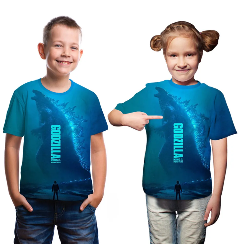 3D Printed Godzilla Boys Shirt for Kids