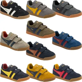 Gola Kids Harrier Strap Hook & Loop Suede Trainers