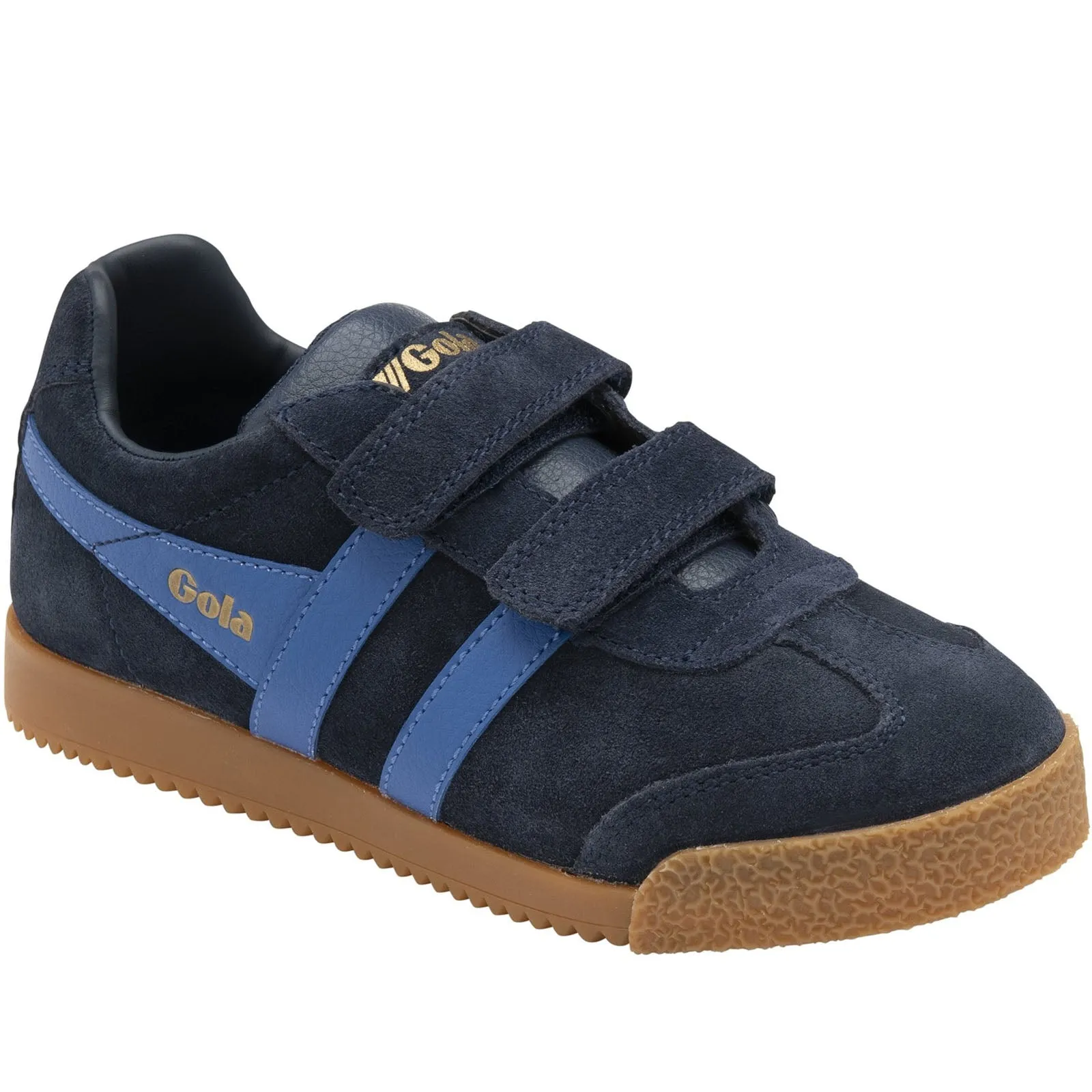 Gola Kids Harrier Strap Hook & Loop Suede Trainers