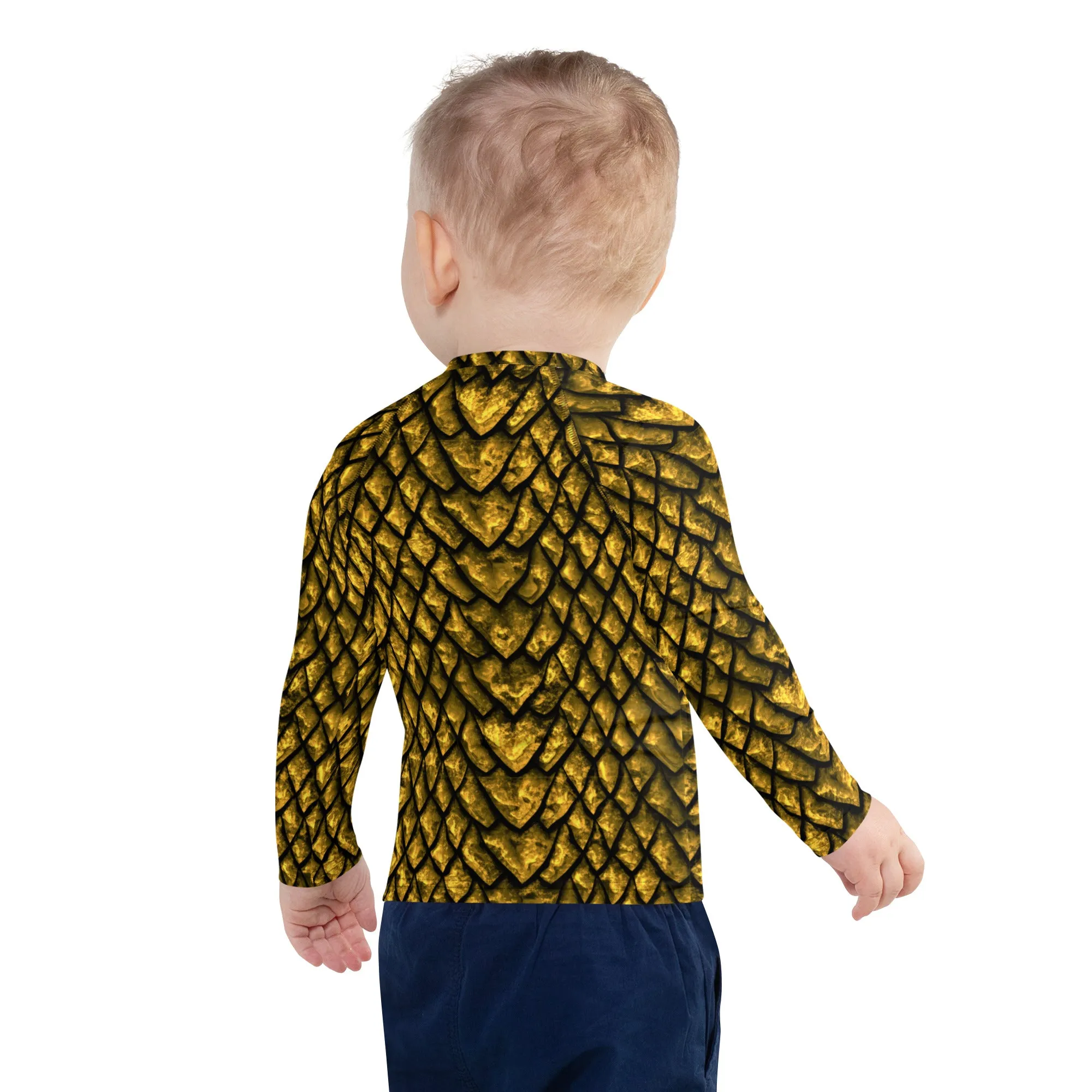 Gold Dragon Scale Kids' Rash Guard