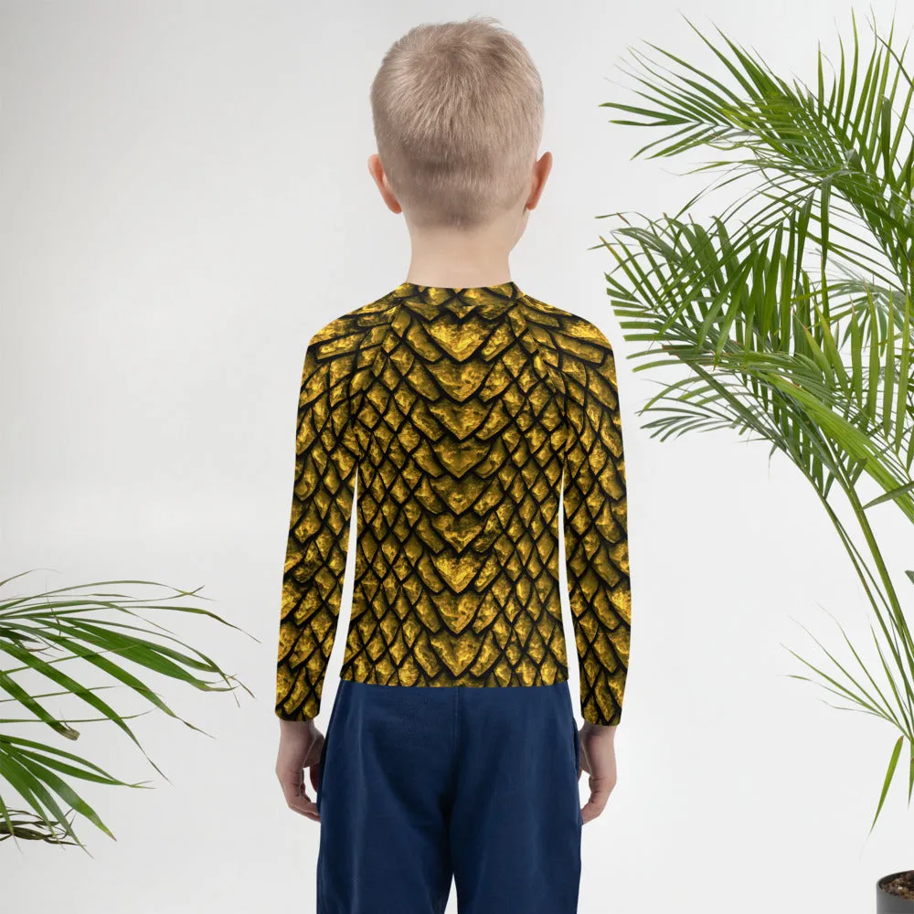 Gold Dragon Scale Kids' Rash Guard