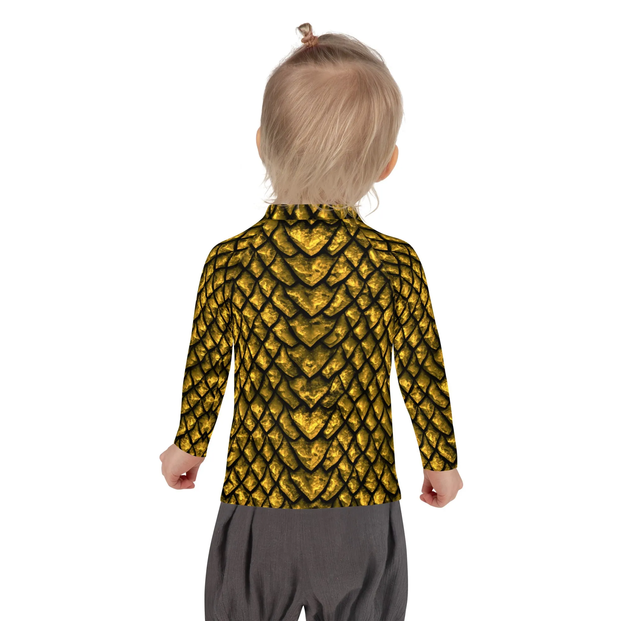 Gold Dragon Scale Kids' Rash Guard