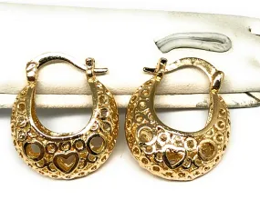 Kids Gold Heart Basket Earrings