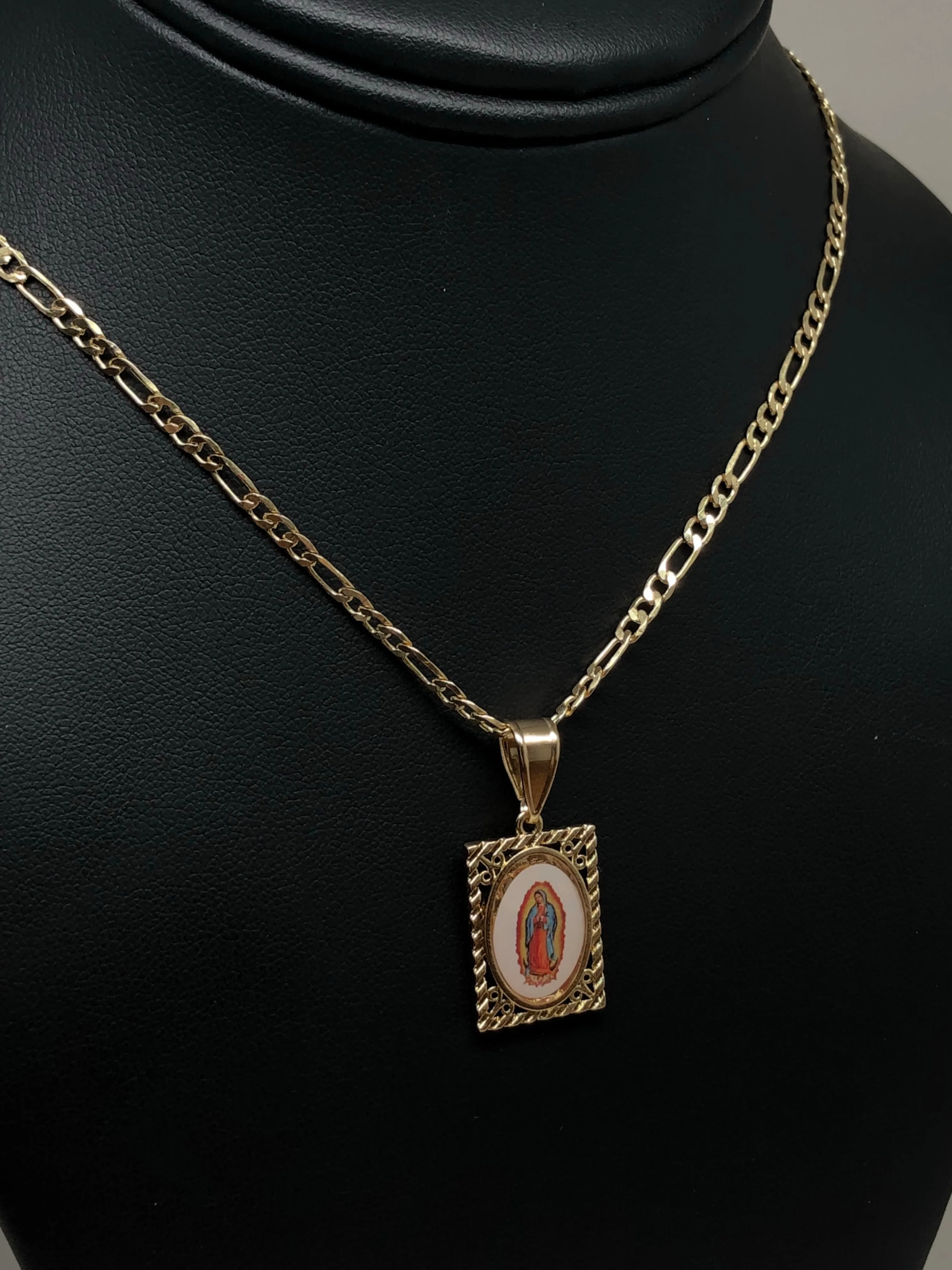 Gold Plated Children's Virgin Mary Pendant Necklace