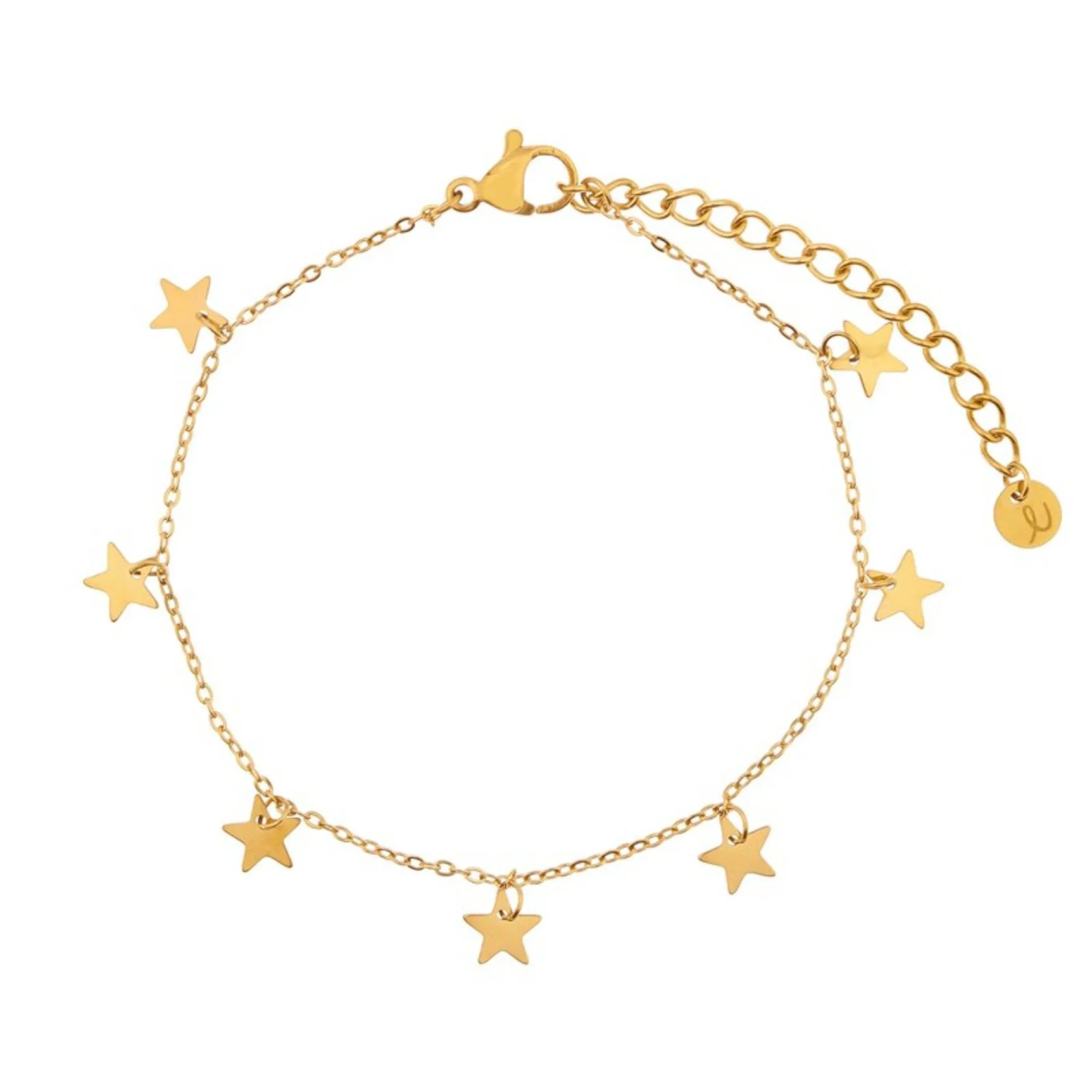 Gold stainless steel child's bracelet with star design