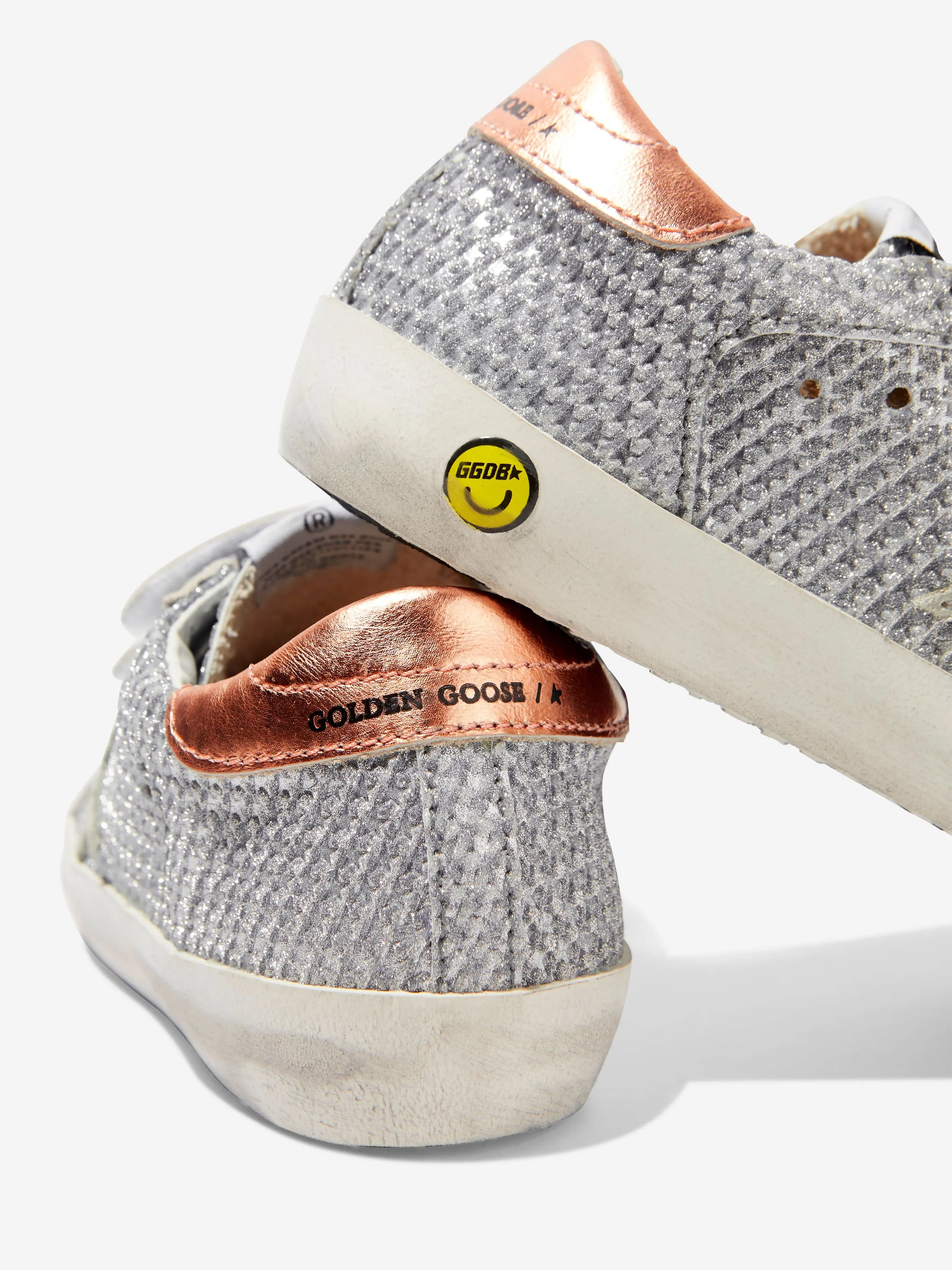 Golden Goose Kids - Kids Old School Glitter And Suede Star Trainers | Childsplay Clothing