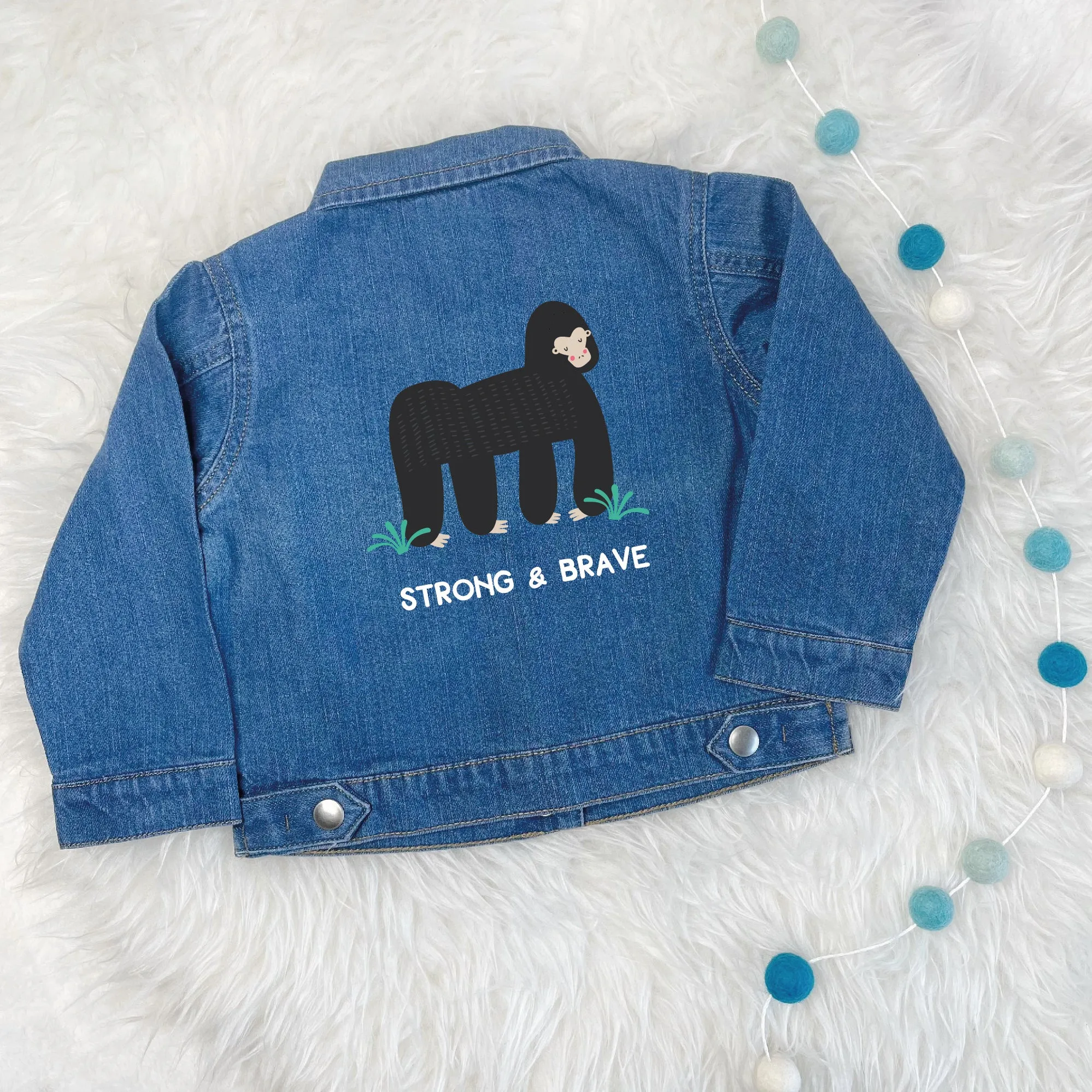 Gorilla Personalised Baby/Kids Denim Jacket