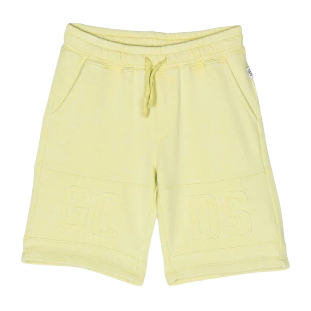 Green Bermuda Shorts with Elastic Waist