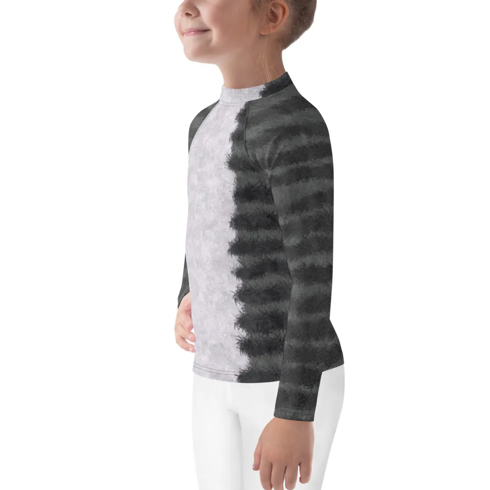 Grey Tabby Cat Fur Print Kids' Rash Guard