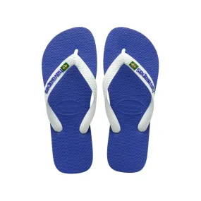 Havaianas Kids Brasil Logo Blue Sandals